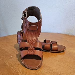 Worn Once - AMERICAN EAGLE - Brown Faux Leather Gladiator Sandals - Size 8